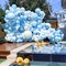 161Pcs Boy's Birthday Blue Macaron Balloons Garland Kit Dark and Baby Blue Chrome White Balloons Arch Kit for Baby Shower Wedding Party Decoration